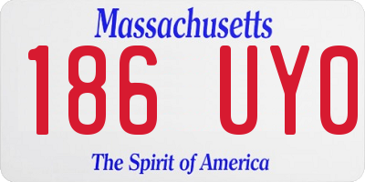 MA license plate 186UY0
