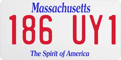 MA license plate 186UY1