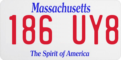 MA license plate 186UY8