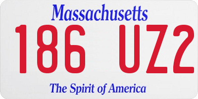 MA license plate 186UZ2