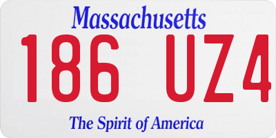 MA license plate 186UZ4