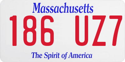 MA license plate 186UZ7
