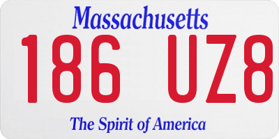 MA license plate 186UZ8
