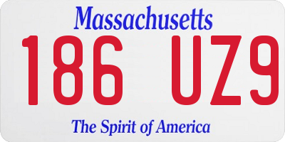 MA license plate 186UZ9