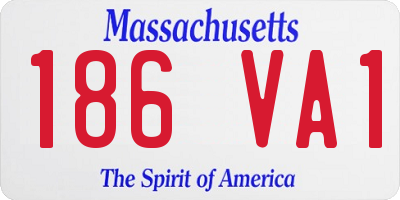 MA license plate 186VA1