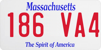 MA license plate 186VA4