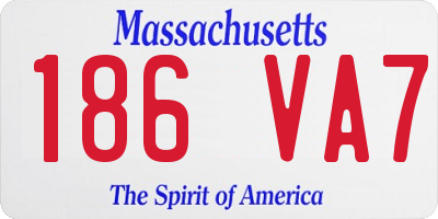 MA license plate 186VA7