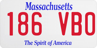 MA license plate 186VB0