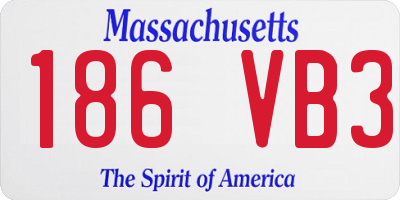MA license plate 186VB3