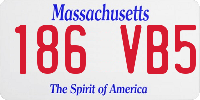 MA license plate 186VB5