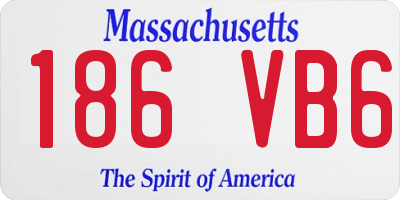 MA license plate 186VB6