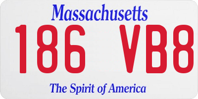 MA license plate 186VB8