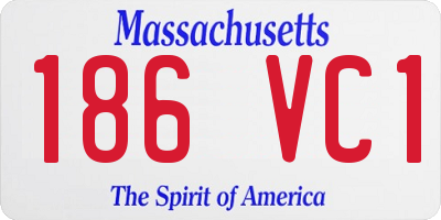 MA license plate 186VC1