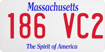 MA license plate 186VC2