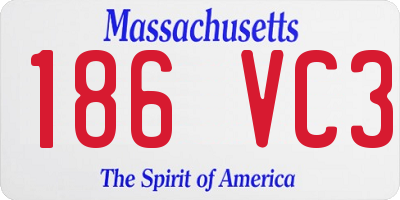 MA license plate 186VC3