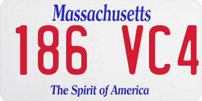 MA license plate 186VC4
