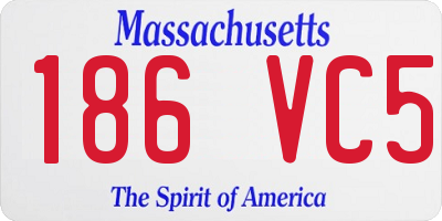 MA license plate 186VC5