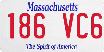 MA license plate 186VC6