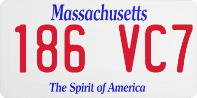 MA license plate 186VC7