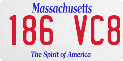 MA license plate 186VC8