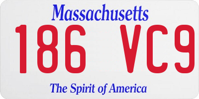 MA license plate 186VC9
