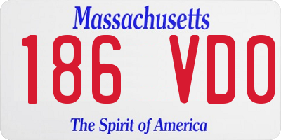 MA license plate 186VD0