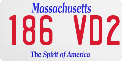 MA license plate 186VD2