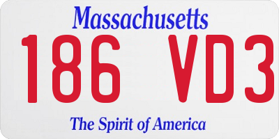 MA license plate 186VD3