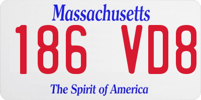 MA license plate 186VD8