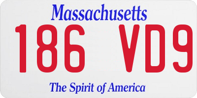 MA license plate 186VD9