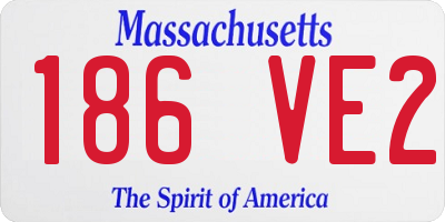 MA license plate 186VE2