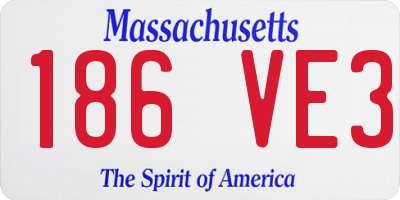 MA license plate 186VE3