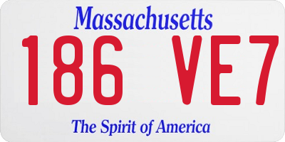 MA license plate 186VE7