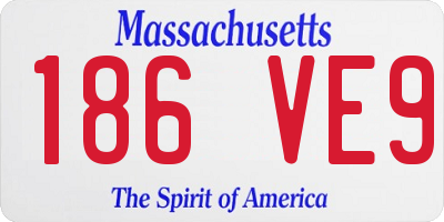 MA license plate 186VE9