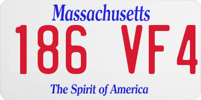 MA license plate 186VF4