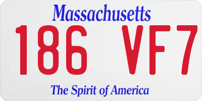 MA license plate 186VF7