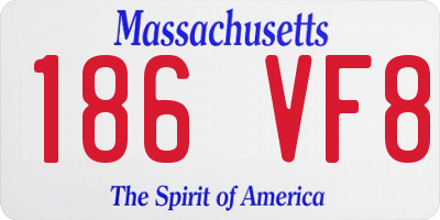 MA license plate 186VF8