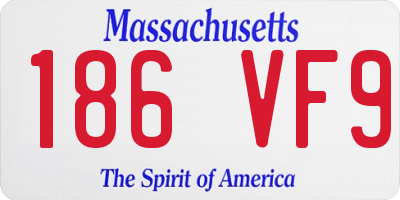MA license plate 186VF9