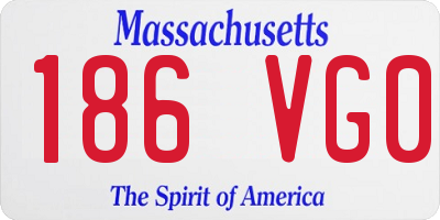 MA license plate 186VG0