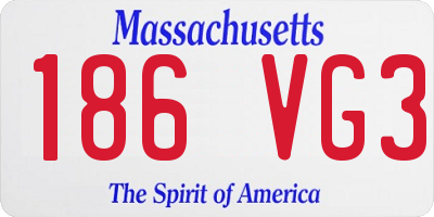 MA license plate 186VG3