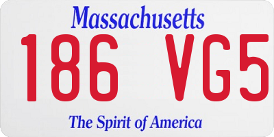MA license plate 186VG5