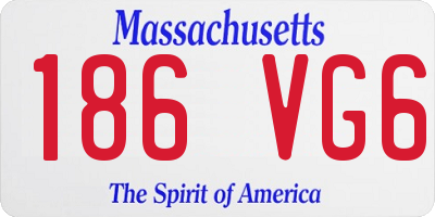MA license plate 186VG6