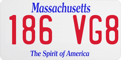 MA license plate 186VG8