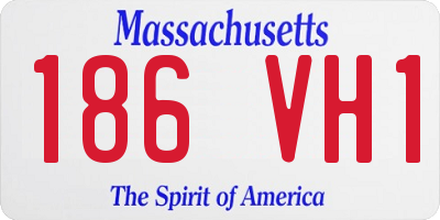 MA license plate 186VH1