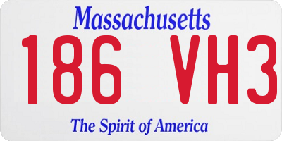 MA license plate 186VH3
