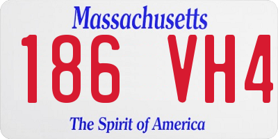 MA license plate 186VH4