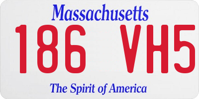 MA license plate 186VH5