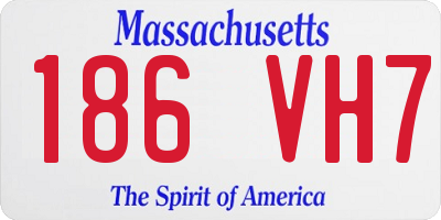 MA license plate 186VH7