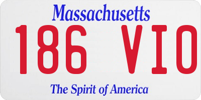 MA license plate 186VI0