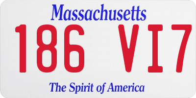 MA license plate 186VI7